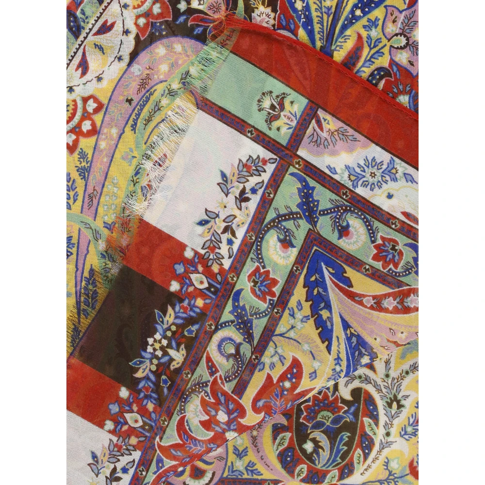 ETRO Multicolor Paisley Zijden Dames Sjaal Multicolor Dames