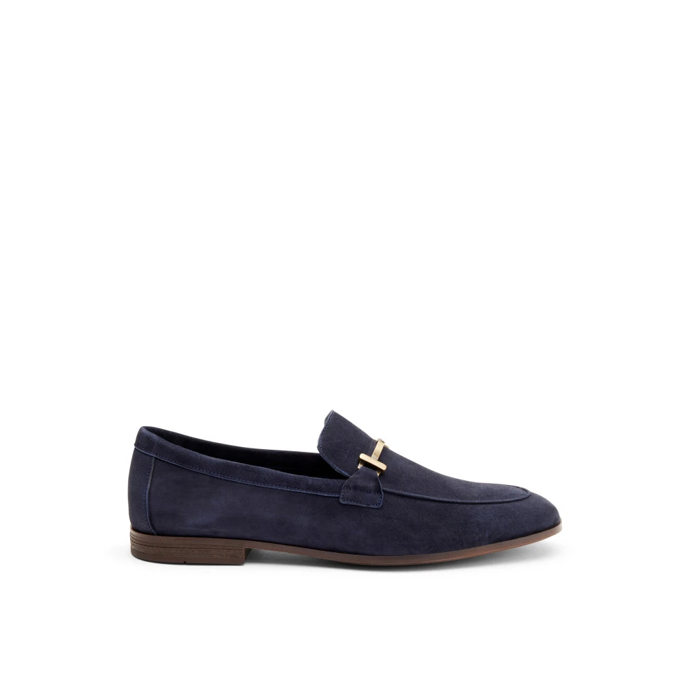 Frau Uomo Blu - Mocassino In Camoscio Con Morsetto In Metallo - Shoes - 42 Eu