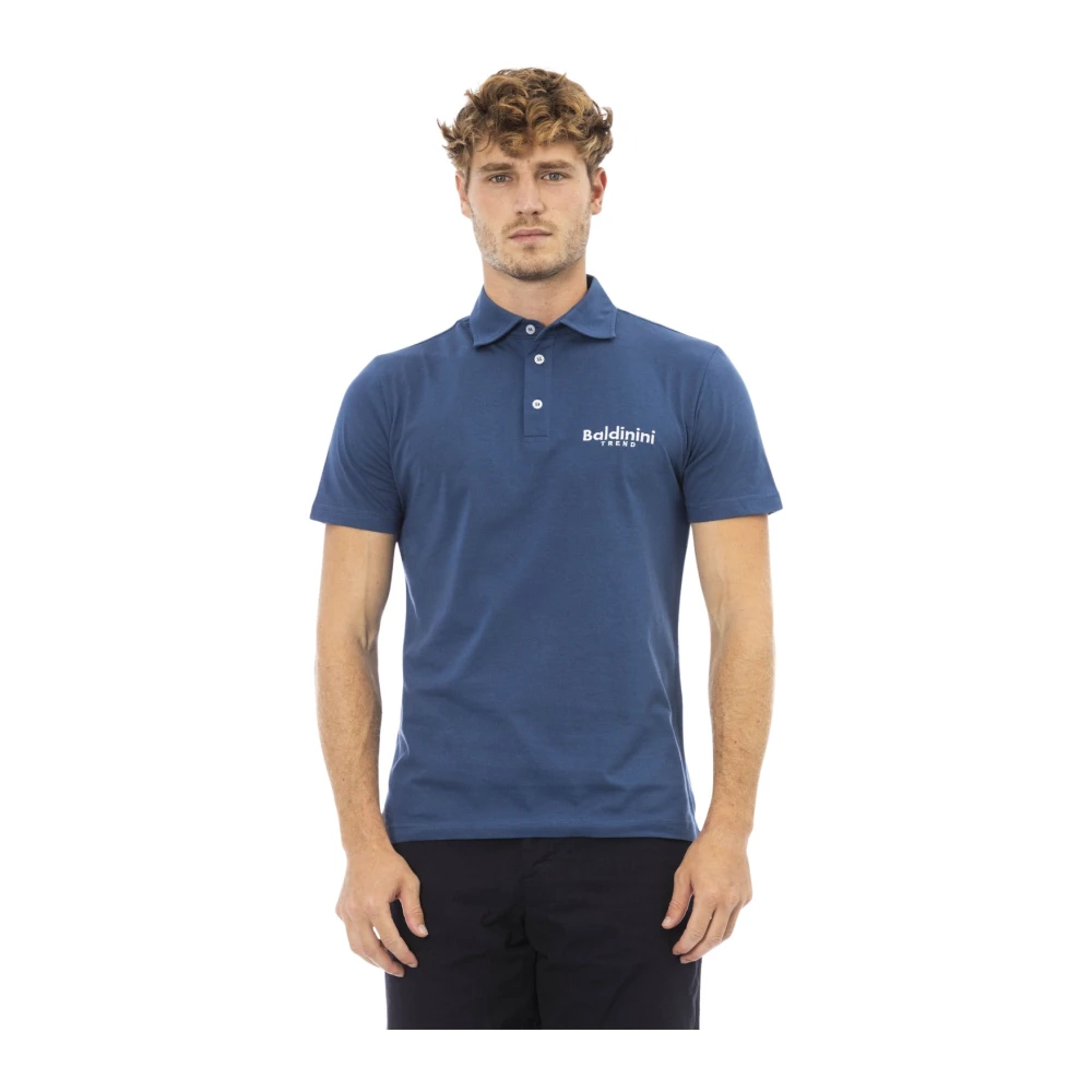 Baldinini Geborduurd Logo Polo Shirts Trend Blue Heren