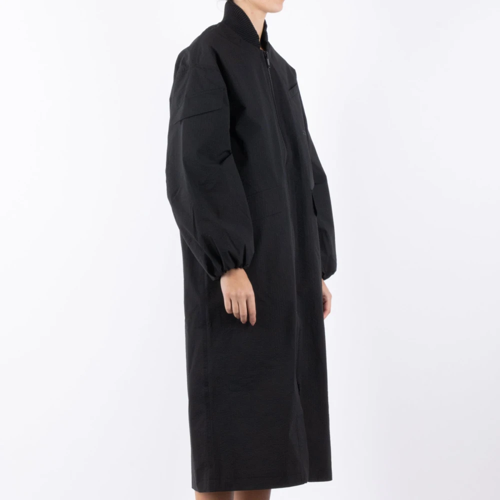 Ganni Zwarte Polyester Jas Black Dames