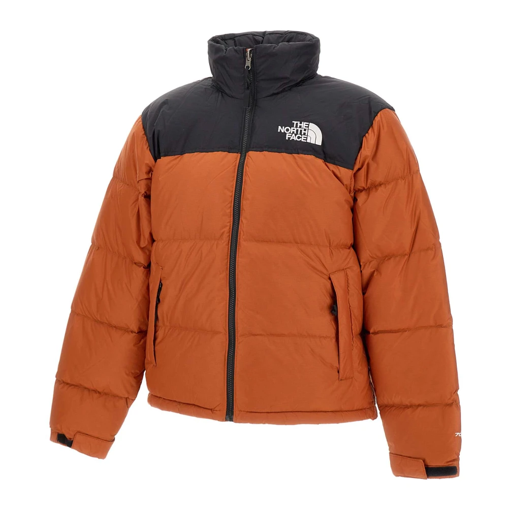 The North Face Retro Nuptse Donsjack Roest Zwart Orange Heren