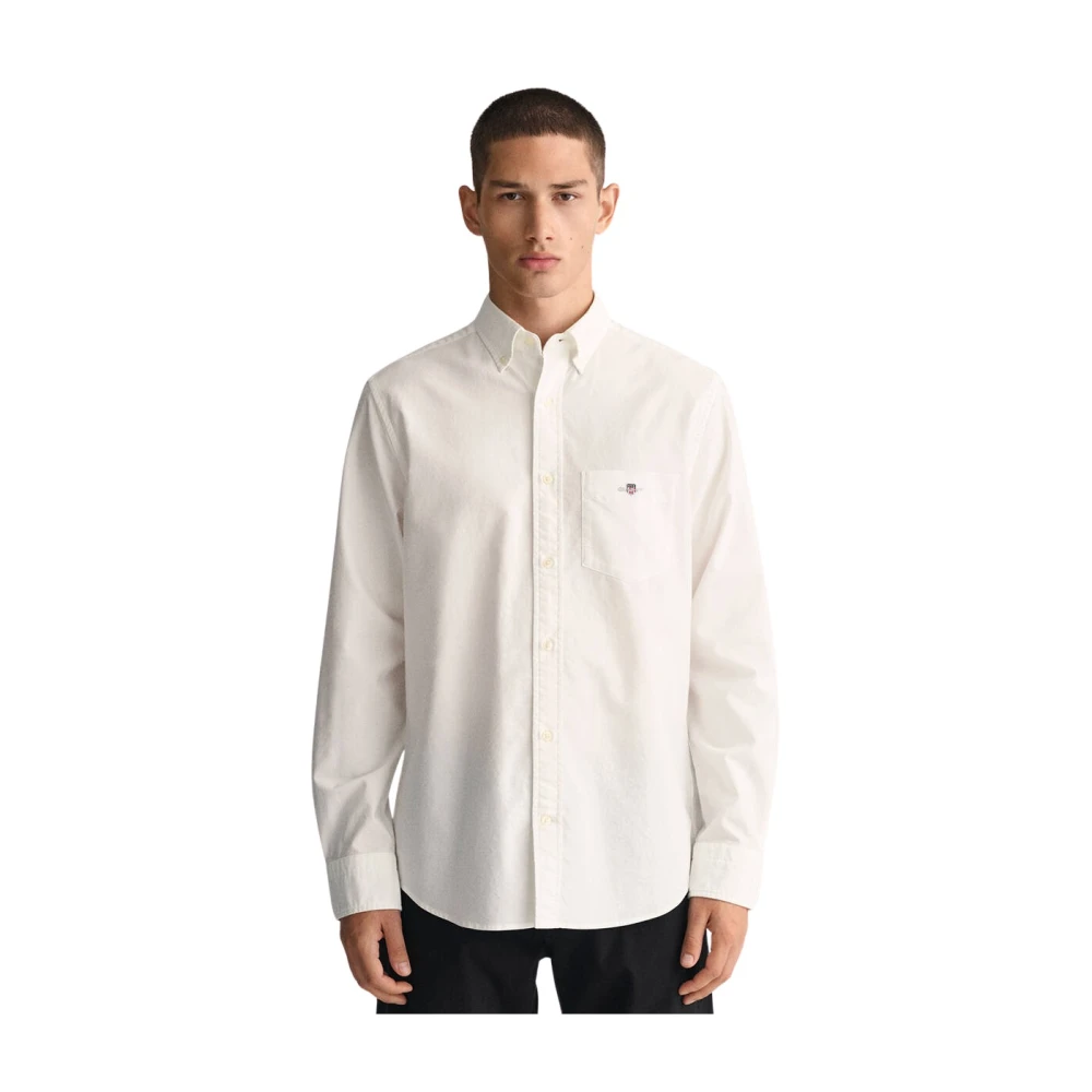 Gant Lange mouw overhemd White Heren