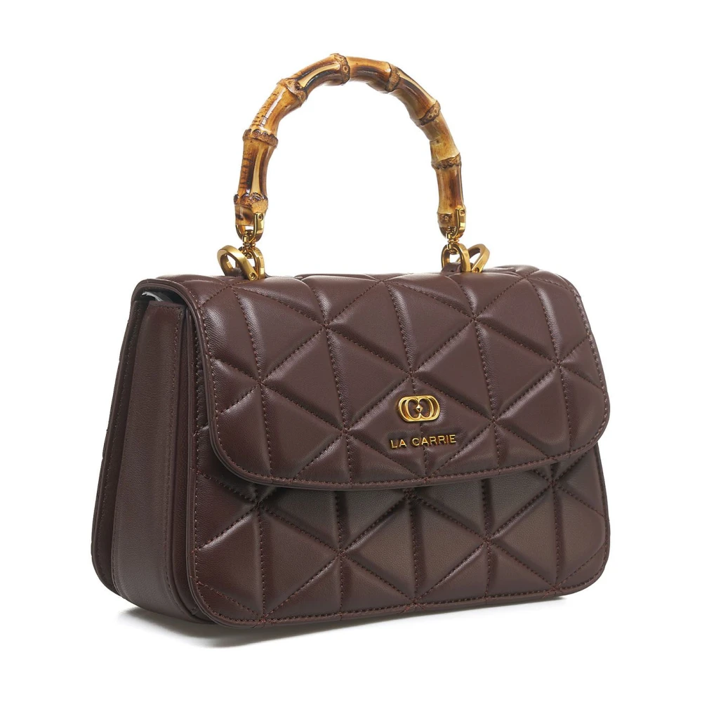 La Carrie Bruine Leren Handtas 'Lea' Stijl Brown Dames