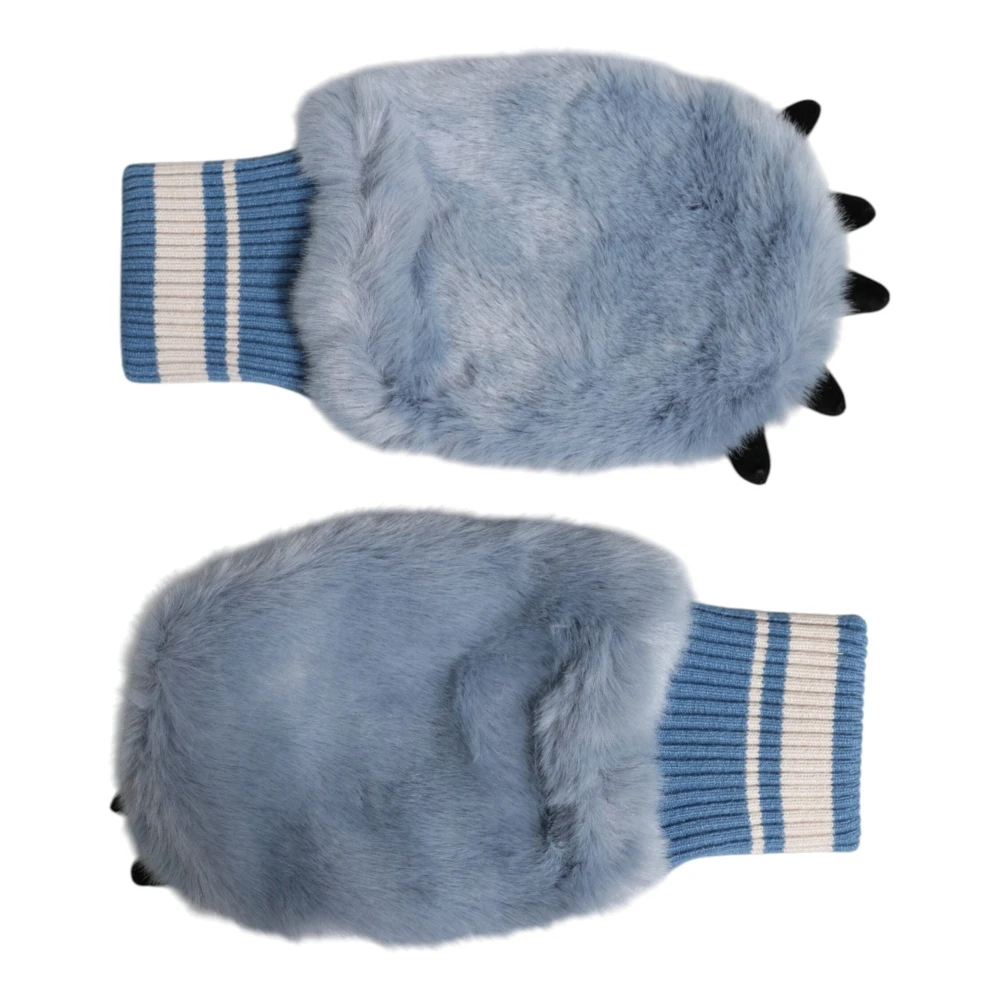 Dolce & Gabbana Vrouw Blauw Accessoires Dames, One Size, Katoen, Handschoenen Tot De Pols