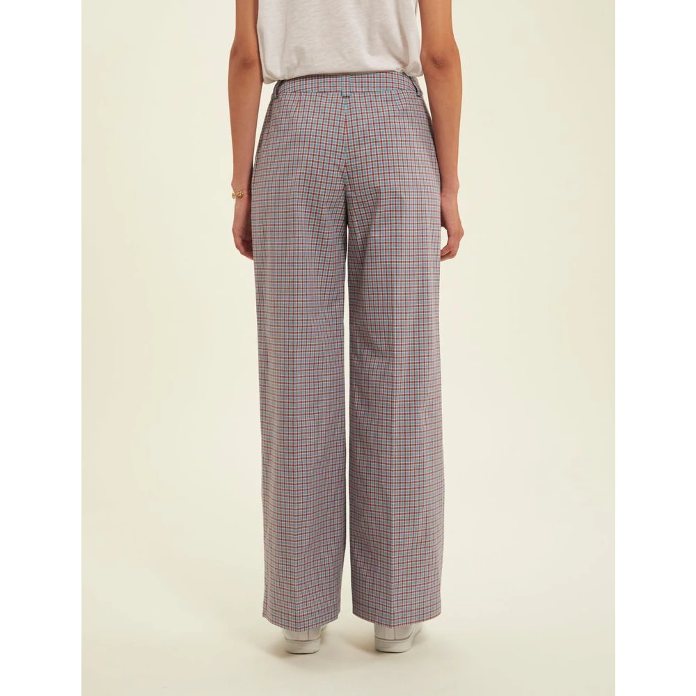 Ines De La Fressange Paris Luciano turquoise geruite broek Multicolor Dames