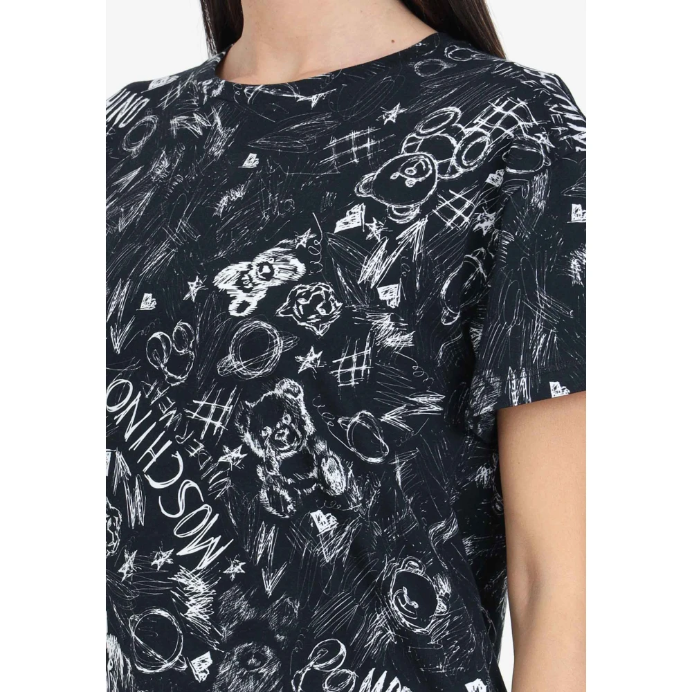 Moschino Zwart T-shirt met Teddy Bear Print Black Dames