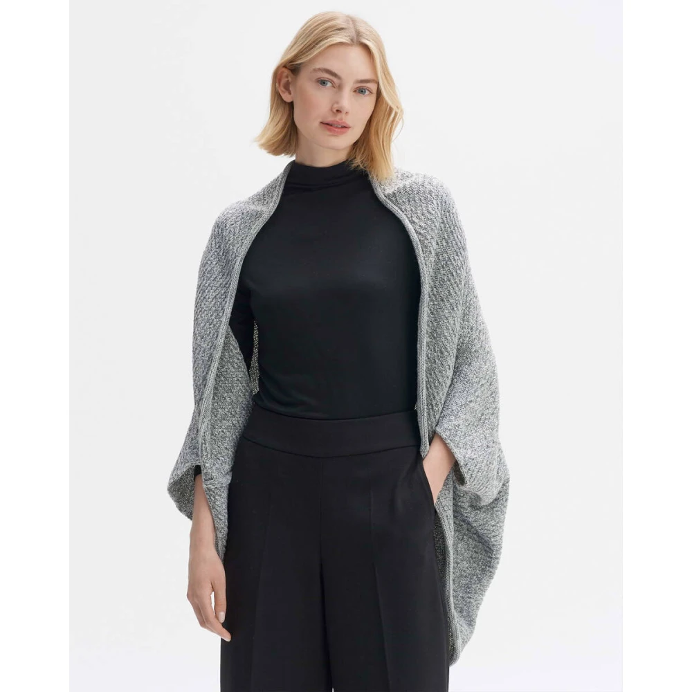 Opus Amaryllis Wafel Sjaal Gray Dames