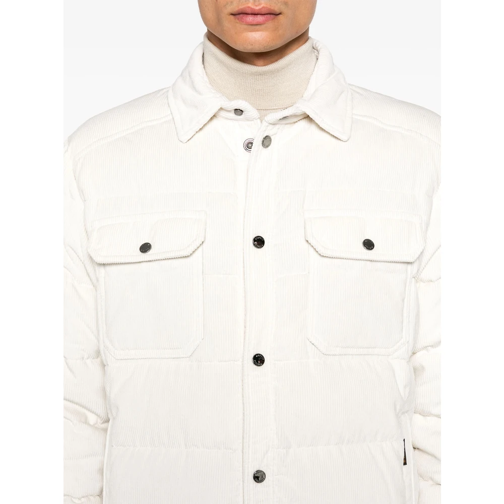 Moorer Witte Gewatteerde Jas White Heren