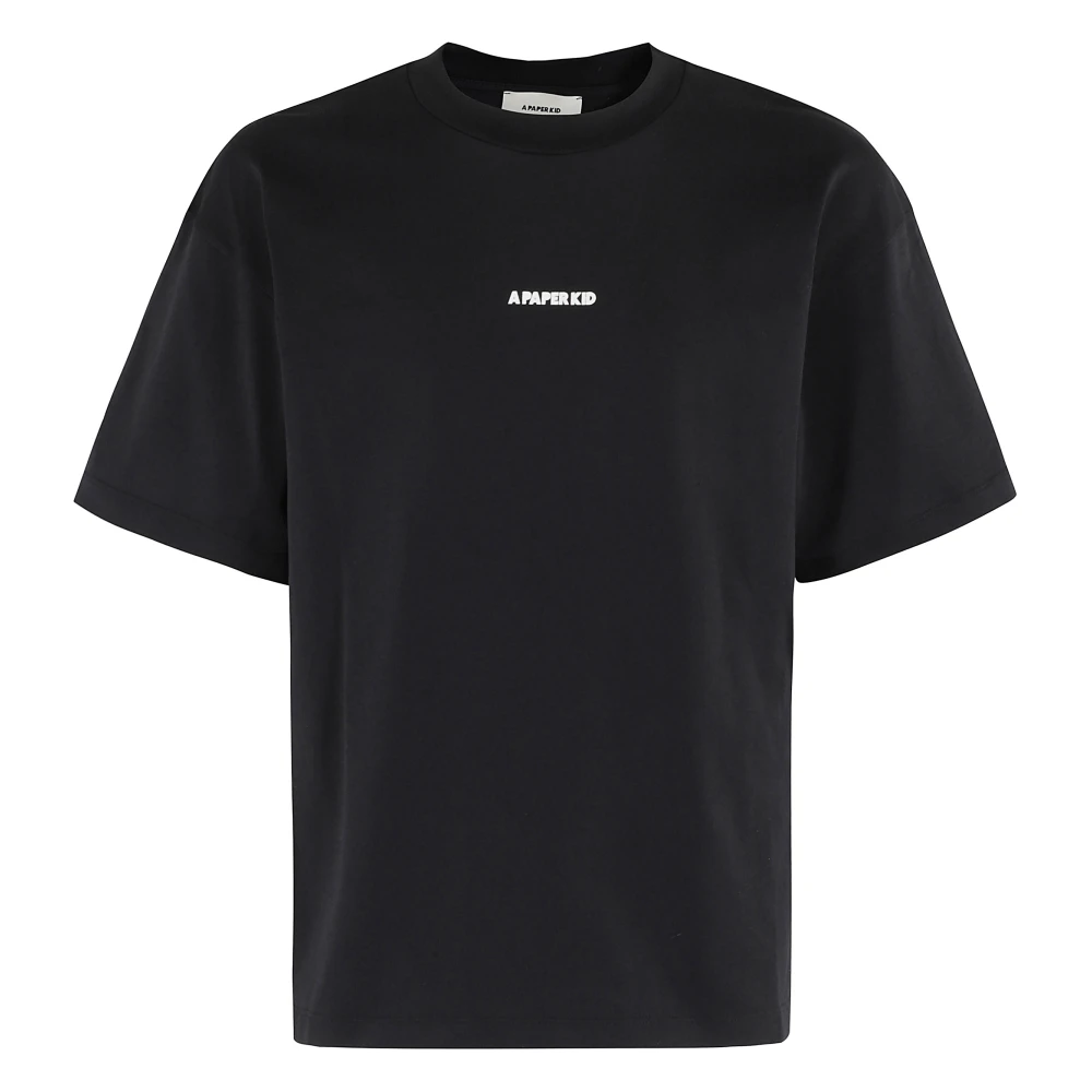 A Paper Kid Casual Katoenen T-Shirt Black Heren