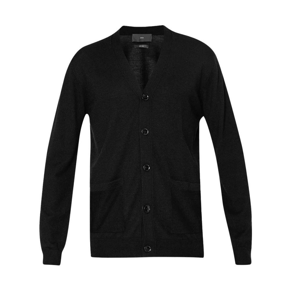 Liu Jo Merino Wol Vest met V-Hals Black Heren