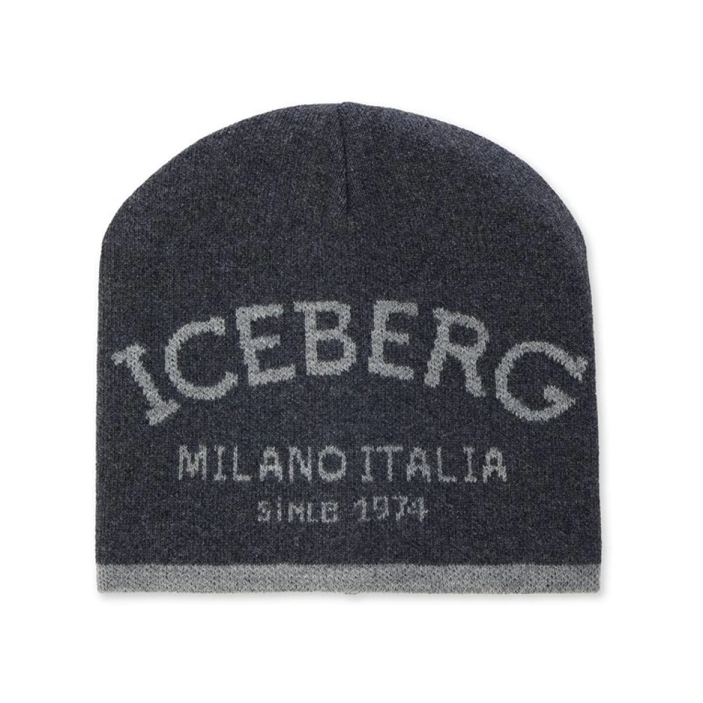 Iceberg Gebreide muts met jacquard vakmanschap Gray Dames