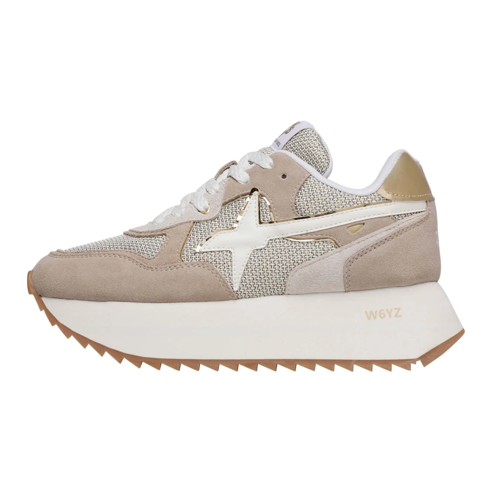 W6Yz Suede and technical fabric sneakers Deva W. Dames Schoenen Beige