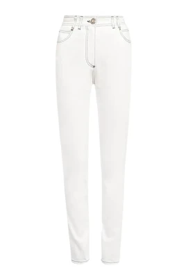 Högmidjade jeans för kvinnor med monogram B