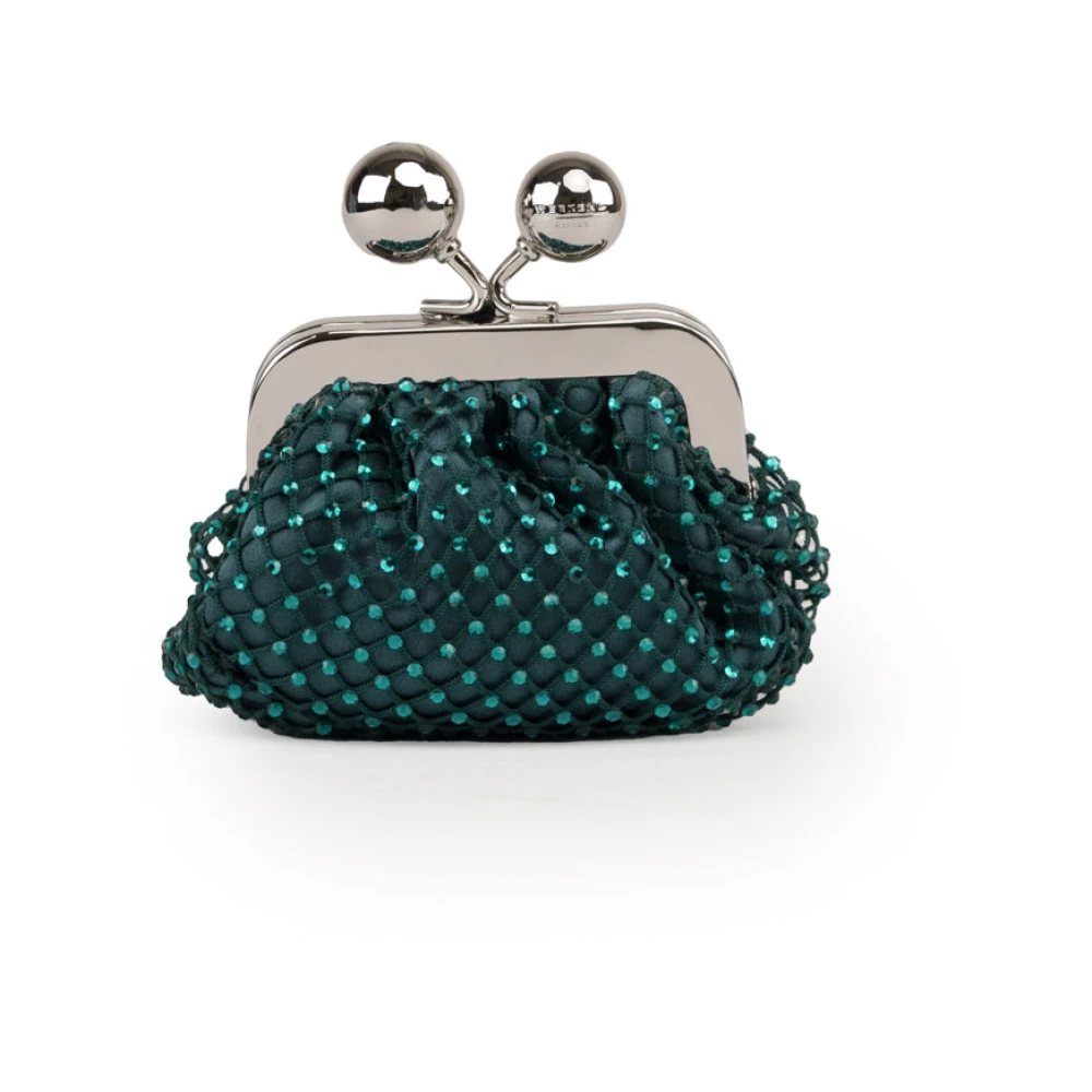 Max Mara Weekend Groene Rhinestone Clutch met Kettingband Green Dames
