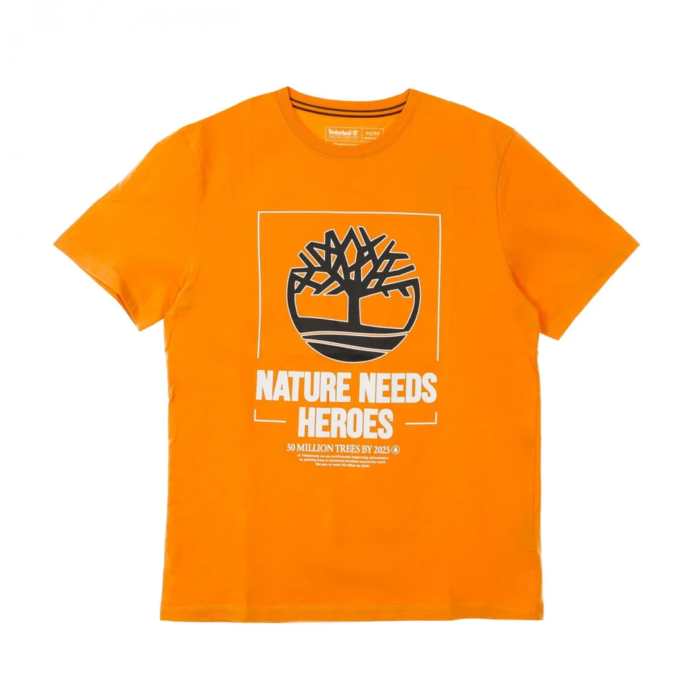 Timberland Dark Cheddar Front Tee - Streetwear Kollektion Orange, Herr