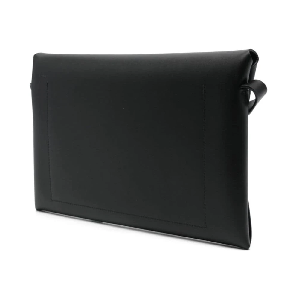 Jil Sander Zwarte Leren Schoudertas Black Heren