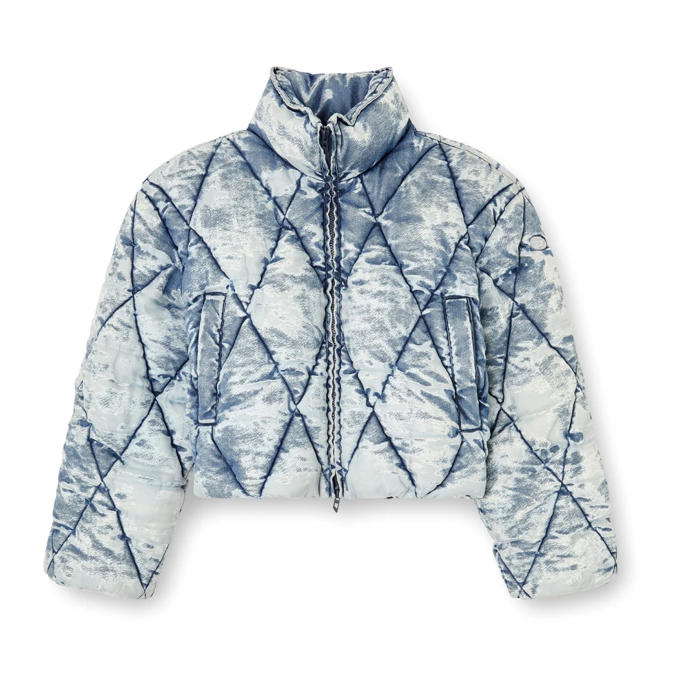 Diesel Women's Light/Blue Zip Jacket With Drawstring