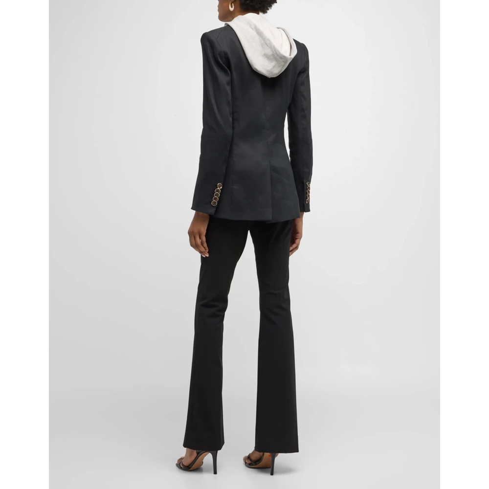 Veronica Beard Flared High Rise Zwarte Broek Black Dames