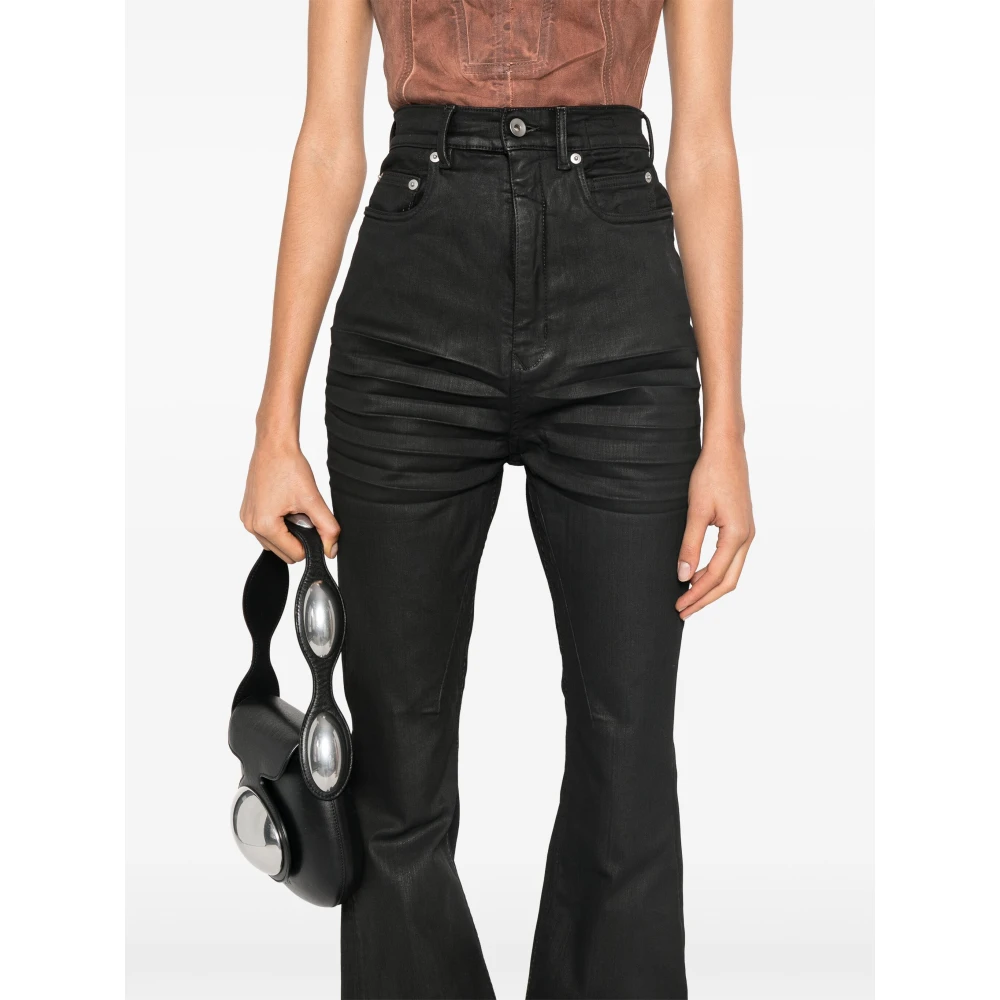 Rick Owens Zwarte High Waisted Slim Fit Jeans Black Dames