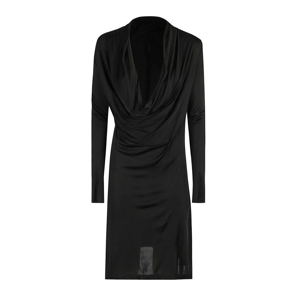 Helmut Lang Snygg Cowl Neck Klänning Black, Dam