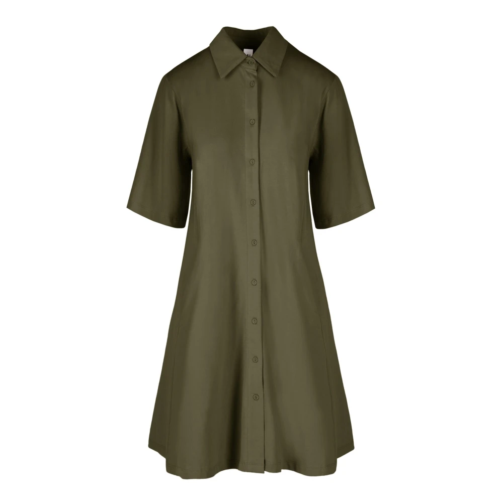 BomBoogie Katoenen Midi Overhemdjurk Green Dames