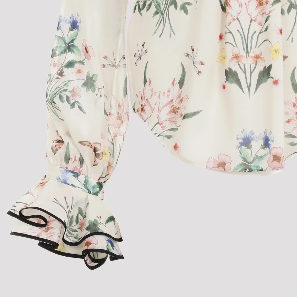 Giambattista Valli Ivory Red Blouse Multicolor Dames