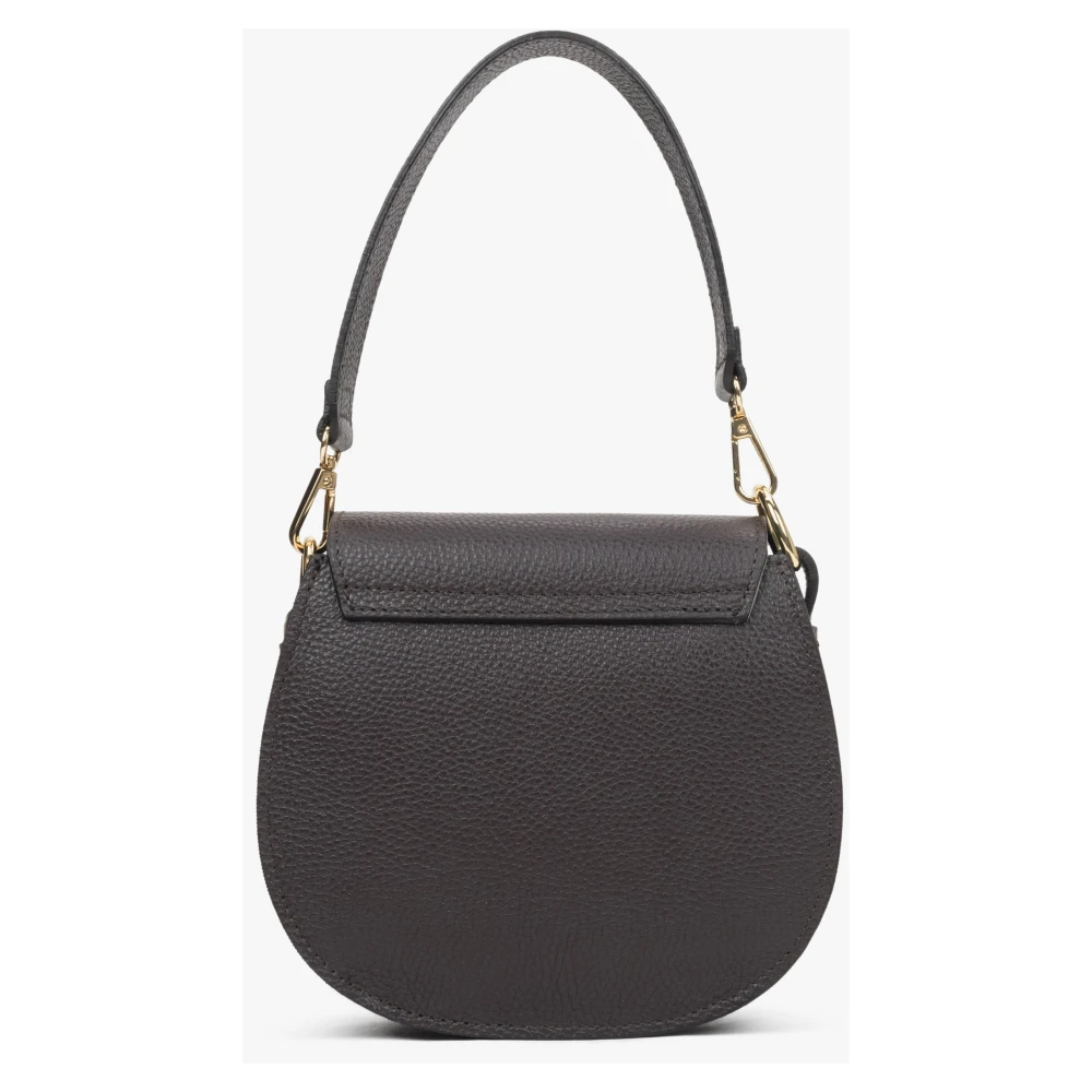 Estro Kleine donkerbruine crossbodytas voor dames gemaakt van hoogwaardig Italiaans echt leer Brown Dames