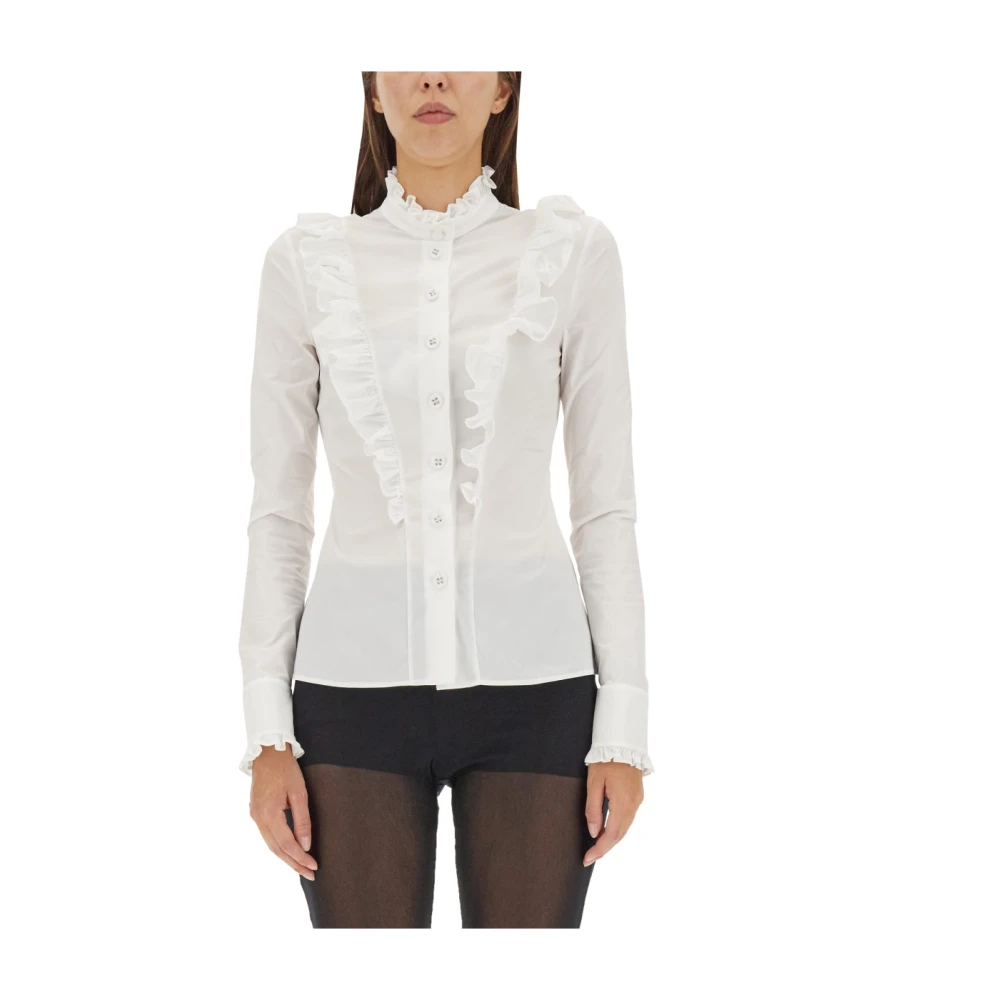 Philosophy di Lorenzo Serafini Taffeta Knoopshirt White Dames