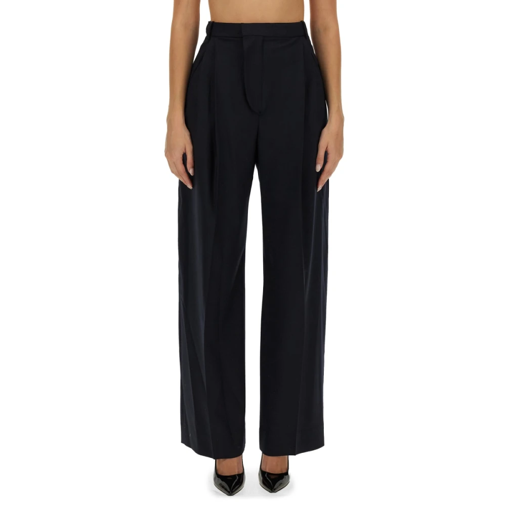 Victoria Beckham Elegante Wijde Pijp Broek Black Dames