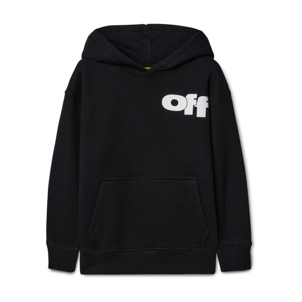 Off White Svart Logotyptryckad Huvtröja Black, Pojke