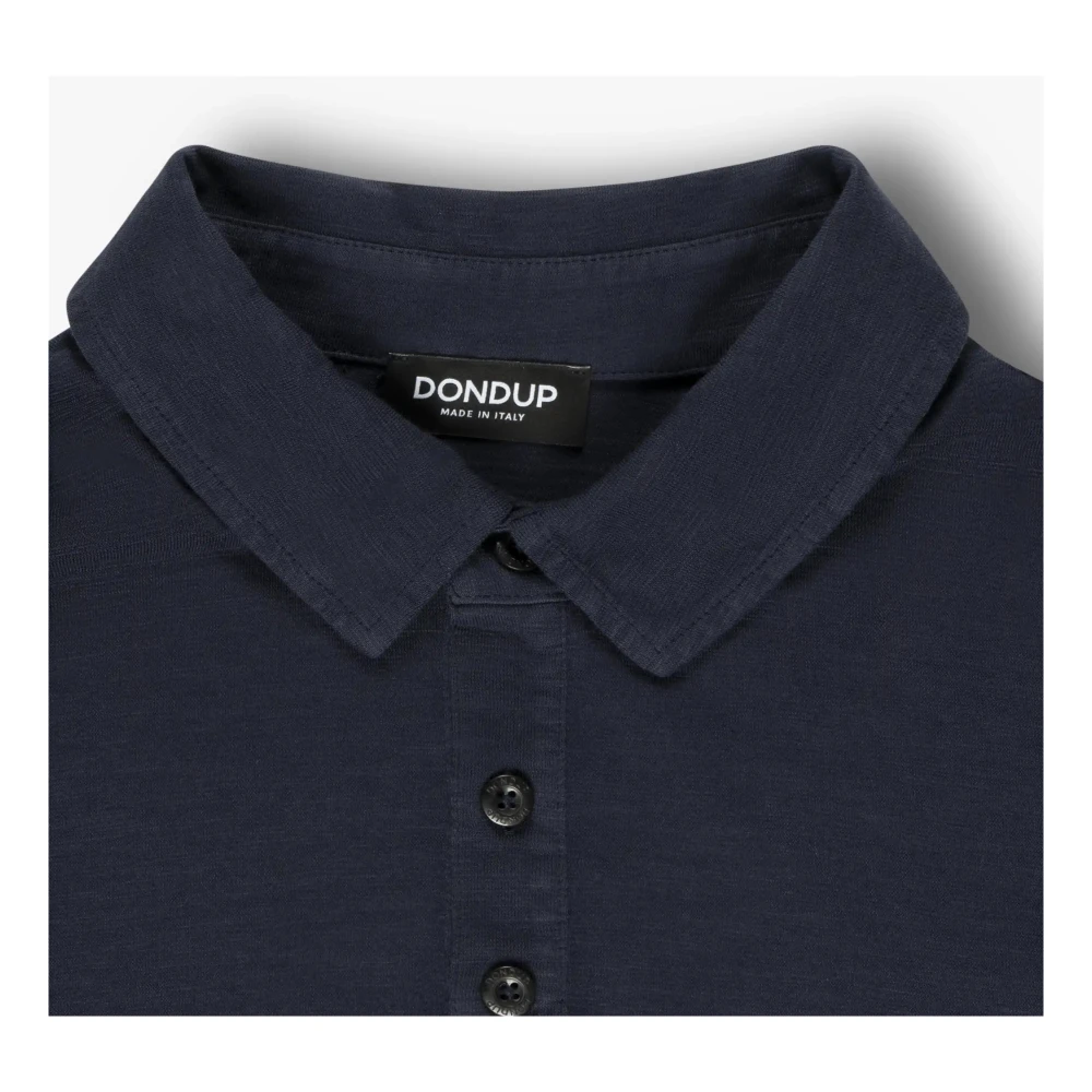 Dondup Navy Flame Katoenen Polo Shirt Blue Heren