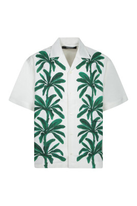 chemise-blanche-a-imprime-feuille-de-palmier