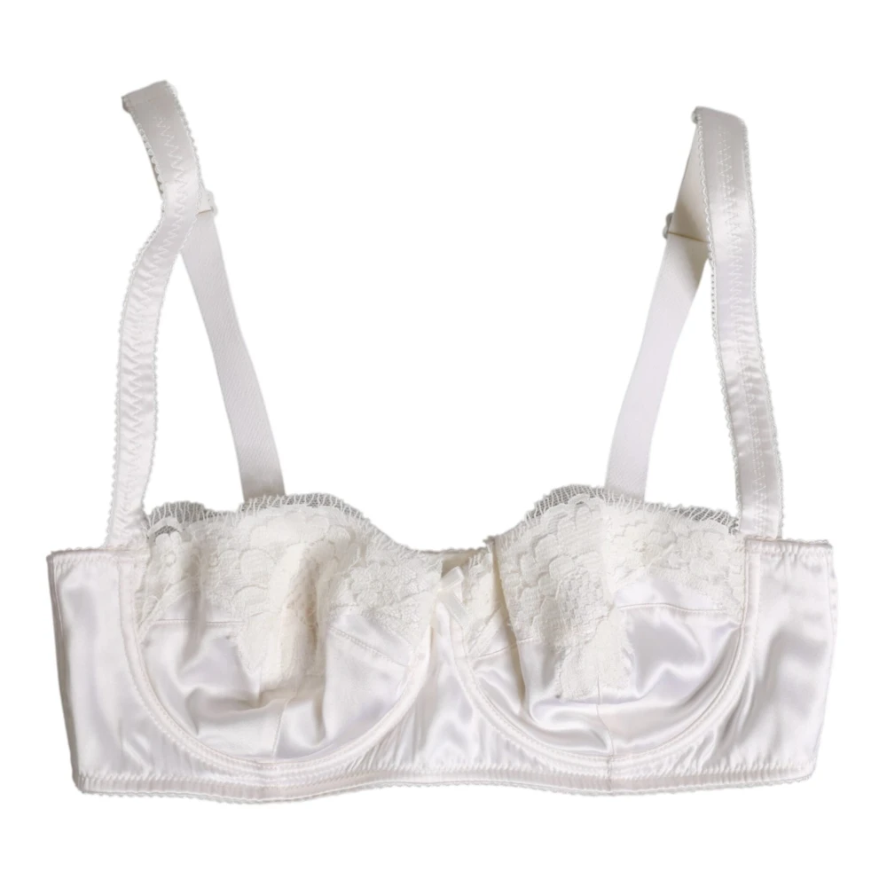 Dolce & Gabbana Women's White Silk Balconette Bra Underwear