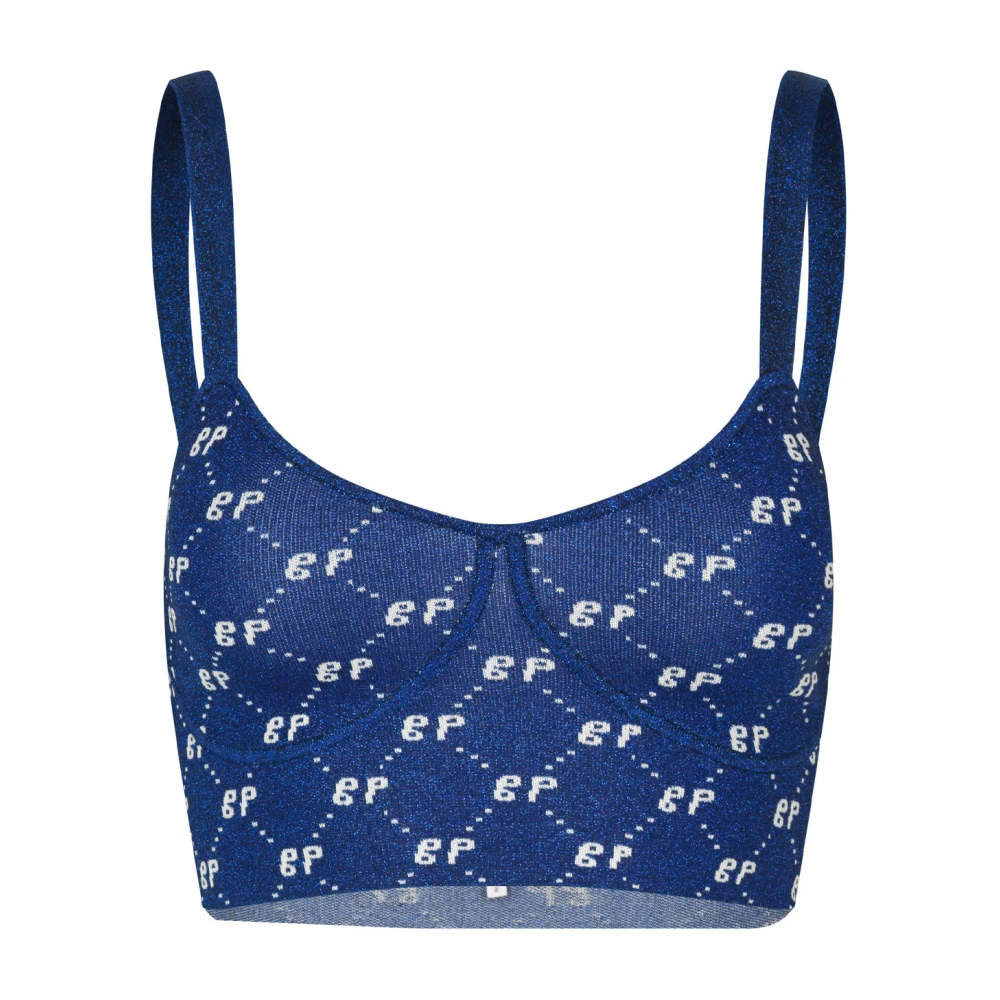 BAUM UND PFERDGARTEN Harlequin Crop Top Blue Dames