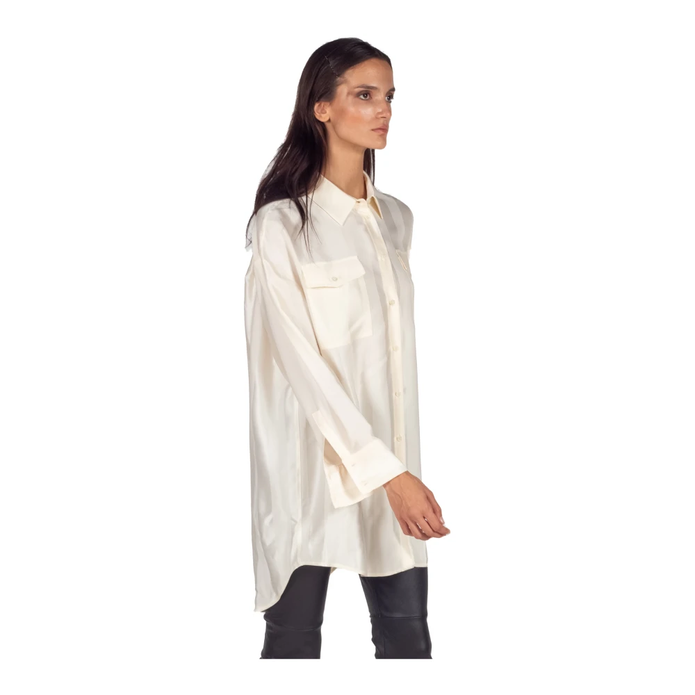 Semicouture Gestreepte cady shirt in beige Dames