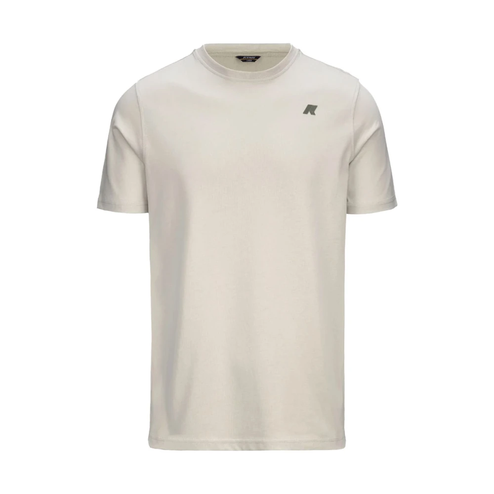 K-way Katoenen Jersey T-shirt Beige Heren