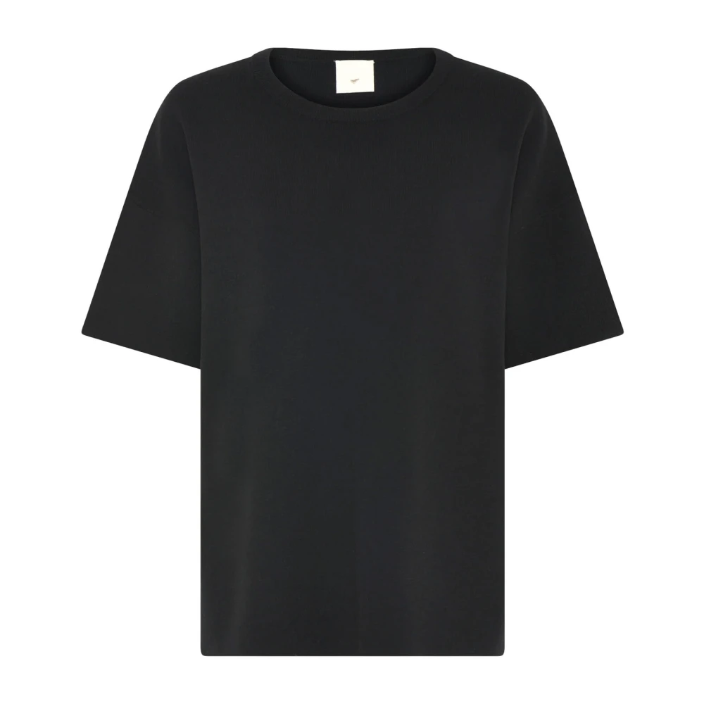 Heartmade Zwarte Gebreide Top met Box Fit Black Dames