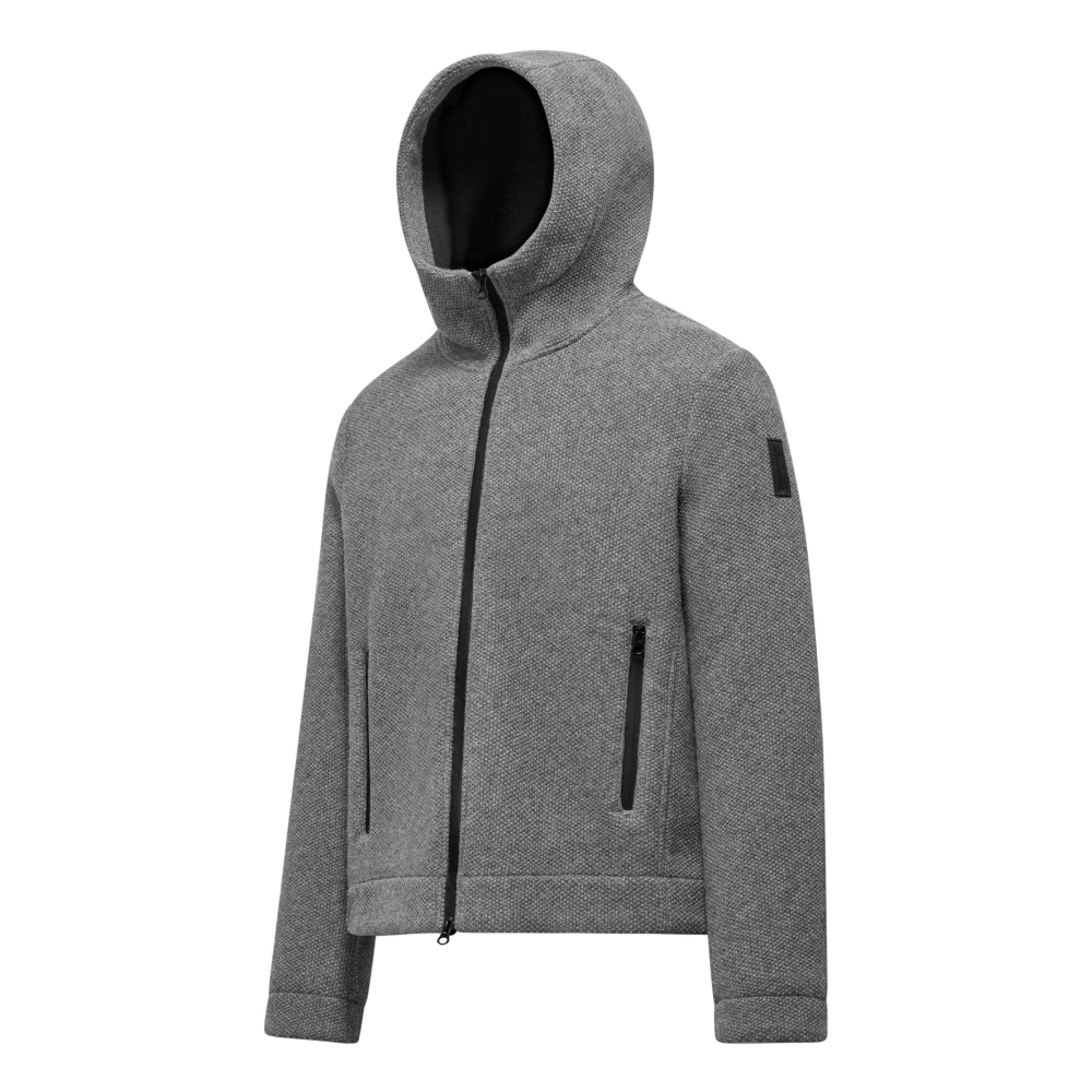 BomBoogie Gehaakte wollen jas met capuchon Gray Heren