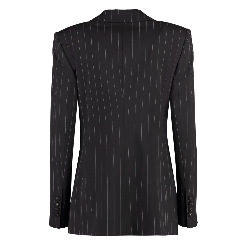 Dolce & Gabbana Pinstripe Blazer met Luipaardprint Voering Brown Dames