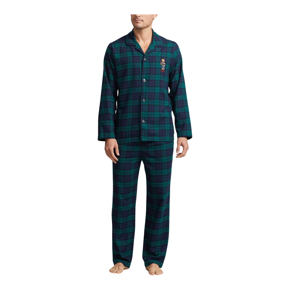 Polo Ralph Lauren Underwear Pyjama met tartanruit model 'FLANNEL HOLIDAY BEAR'