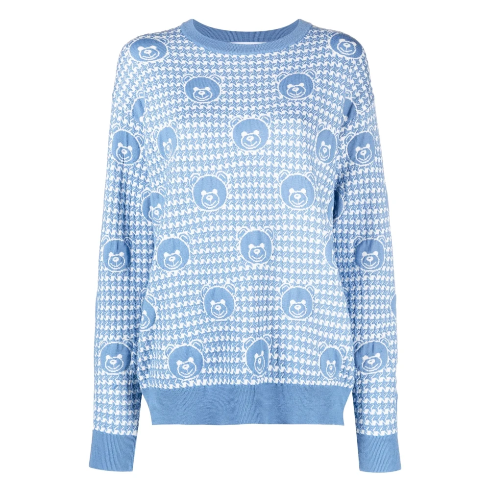 Moschino Blauwe Merinowol Casual Sweater Blue Dames