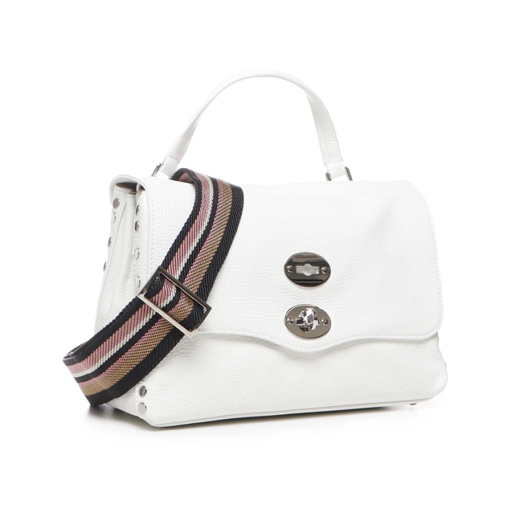 Zanellato Witte leren schoudertas White Dames