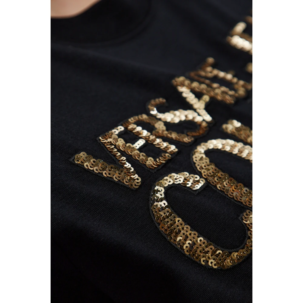 Versace Jeans Couture T-shirt met achteruitsnede Black Dames