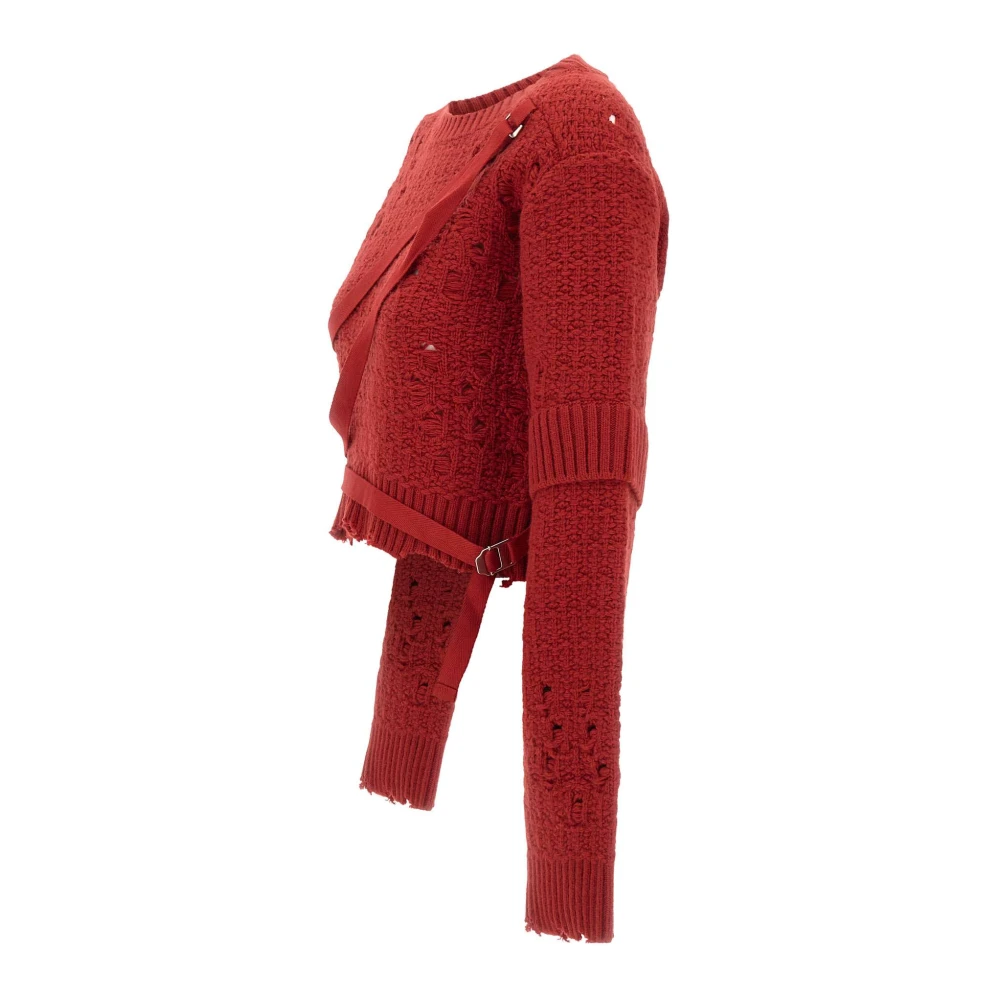 Andersson Bell Rode Wol Kasjmier Trui Mora Strap Red Dames