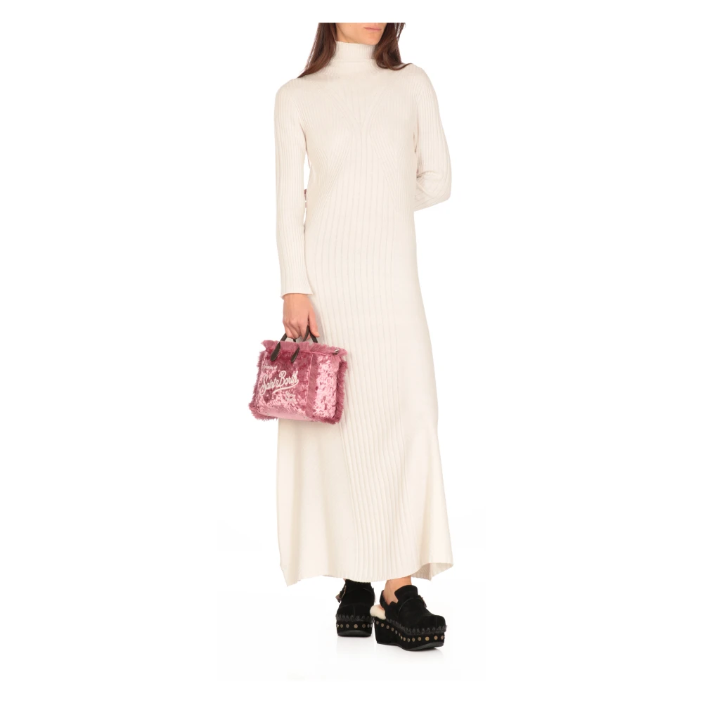 Saint Barth Paarse Fluwelen Handtas met Franjes Purple Dames