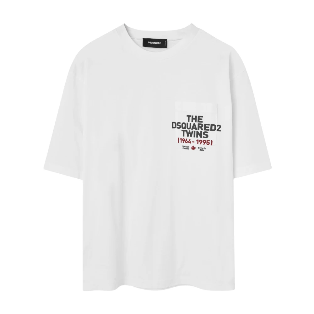 Dsquared2 Wit Bedrukt Shirt White Heren