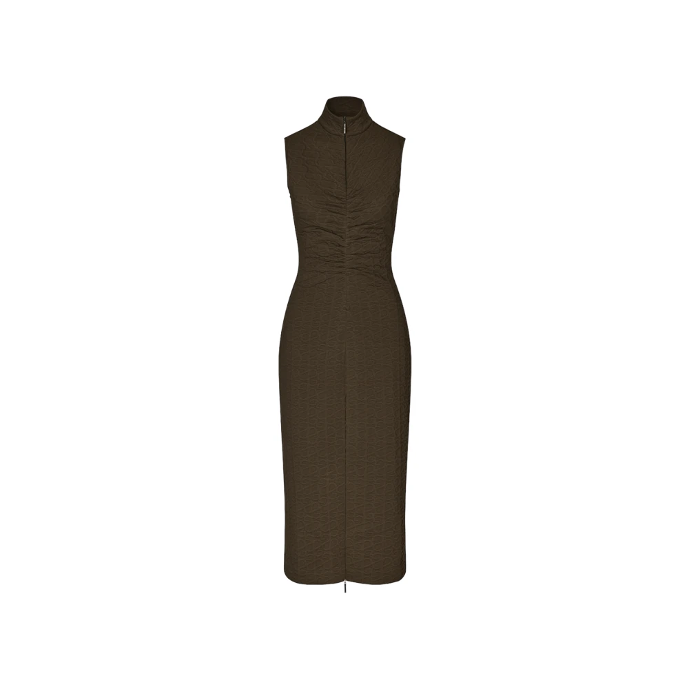 Stine Goya Green Chic Jacquard Turtleneck Dress - Female - Midi Dresses - M - Dresses