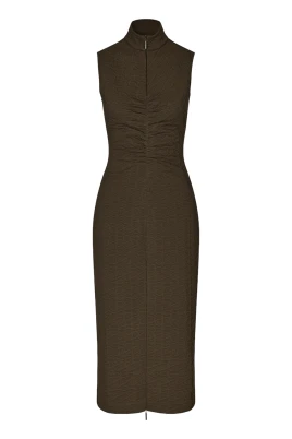 Elegant Jacquard Turtleneck Klänning