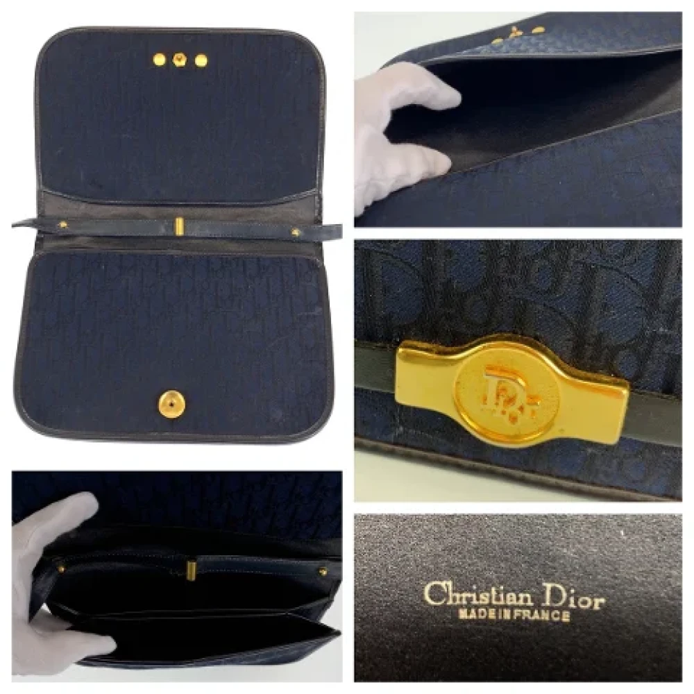 Dior Vintage Pre-owned Canvas crossbody-bags Blue Dames