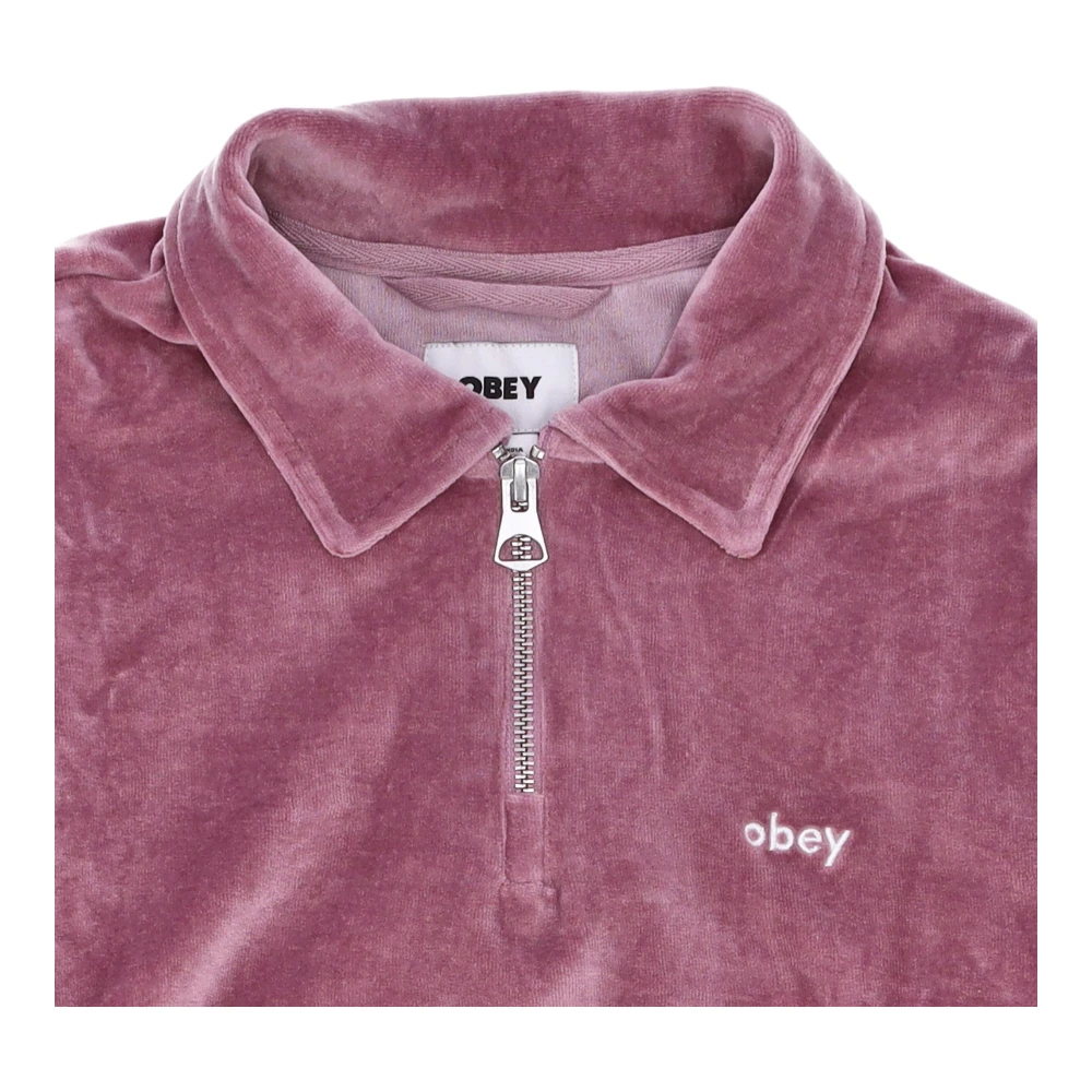 Obey Chenille High Neck Sweatshirt Lila Purple Dames
